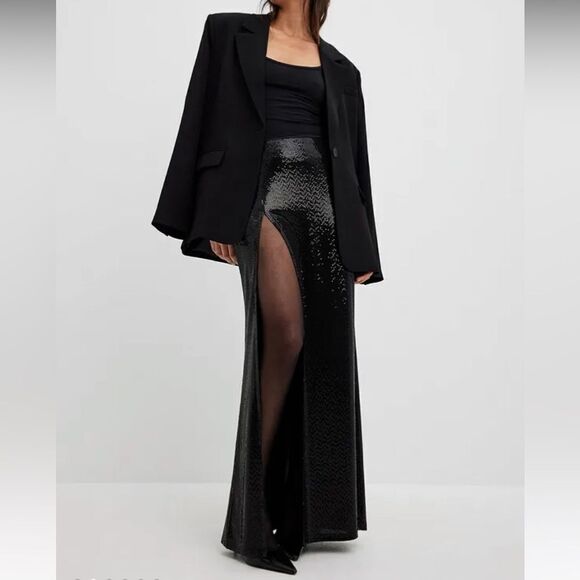 Sparking High Slit Maxi Skirt - Picture 1 of 8